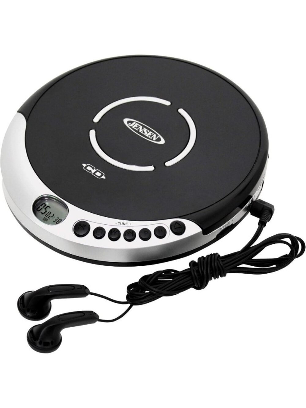 Portable CD Player with FM Radio, 60 Sec Anti-Skip, Bass Boost & Earbuds